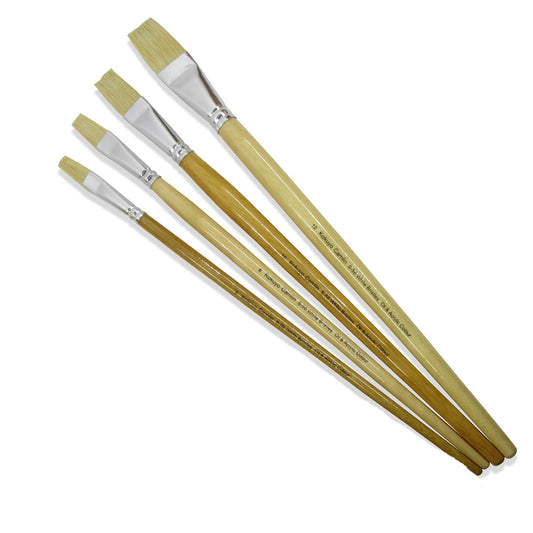Camlin White Bristle Flat Brush - Pack of 4 (SR 56)