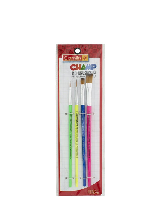 Camlin Kokuyo Champ Mix Brush Set of 4 (Series 64 & 65)