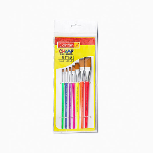 Camlin Champ Flast Brush Set - Pack of 7 (Multicolor)