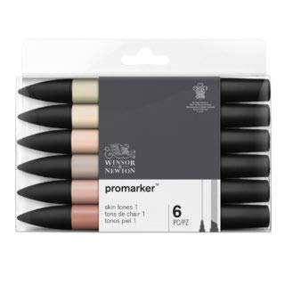 Winsor Newton Promarker Twin Tip Skin Tone 6 pcs Set