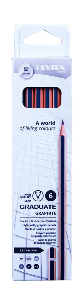 Lyra Graduate Graphite Pencil Set for Technical Drawing (Pack of 6)