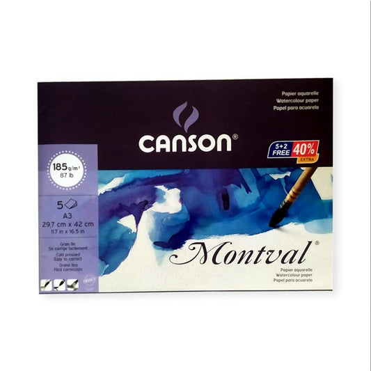 Canson Montval Watercolour 185 GSM Cold Pressed A3 Paper Sheets
