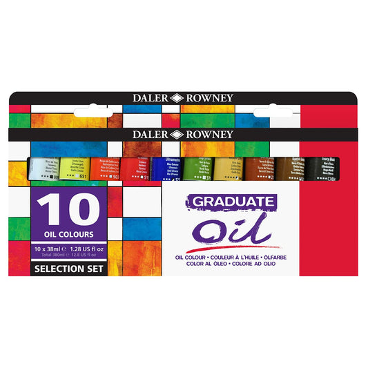 Daler Rowney Graduate Oil Colour Paint Selection Set (10x38ml)