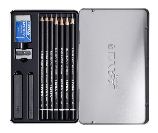 LYRA GERMANY Rembrandt Graphite Set with Metal Case (Pack of 11)