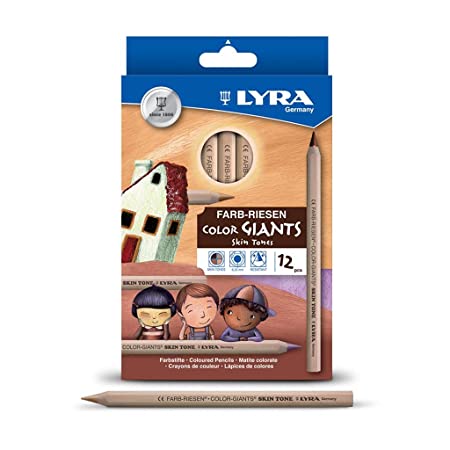 LYRA GERMANY Farb-Riesen Color Giants Skin Tones Art Pencil (Assorted, Pack of 12)