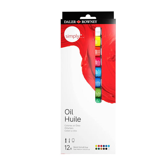 Daler-Rowney Simply Oil Color Tube Set (12 Tubes x 12ml)