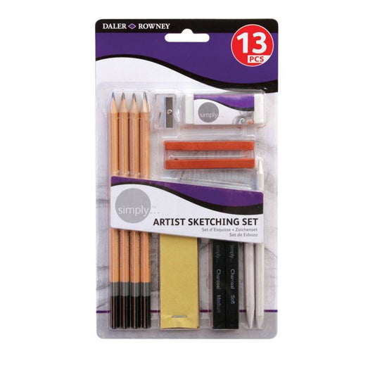 Daler-Rowney Simply Pencil Artist Sketching Set, 13 Pieces