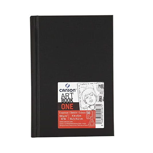 Canson One Art Book, 10.2 x 15.2 cm 100 GSM White Drawing Paper (100 Sheets)