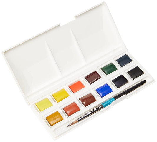 Daler Rowney Aquafine Watercolour Pocket Set - 12 Half Pan