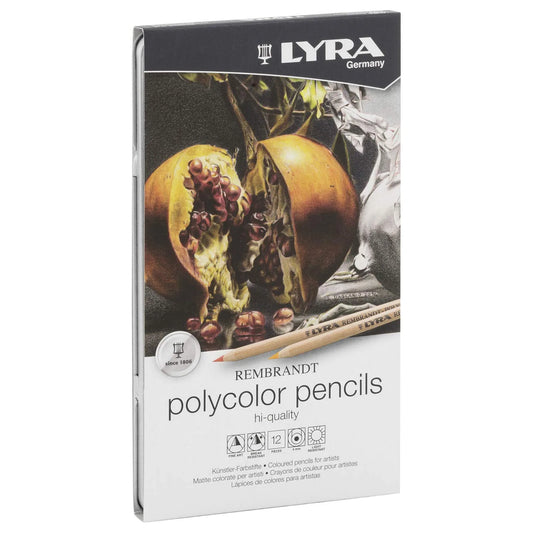 Lyra Rembrandt Polycolor Art Pencils Set With Metal Case | Perfect For Beginners, Professionals & Artists | Ideal For Sketching, Painting, Drawing & Shading | Multicolour, Pack of 12