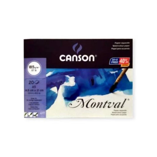 Canson Montval Watercolour 185 GSM Cold Pressed A5 Paper Sheets