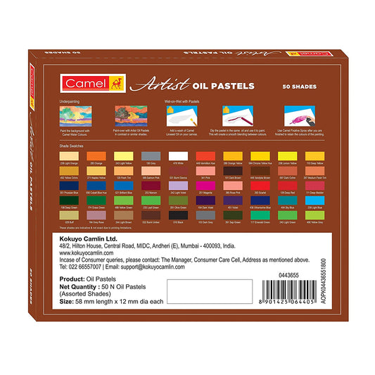 Camlin Kokuyo Artist Oil pastels 50 shades (Multicolor)