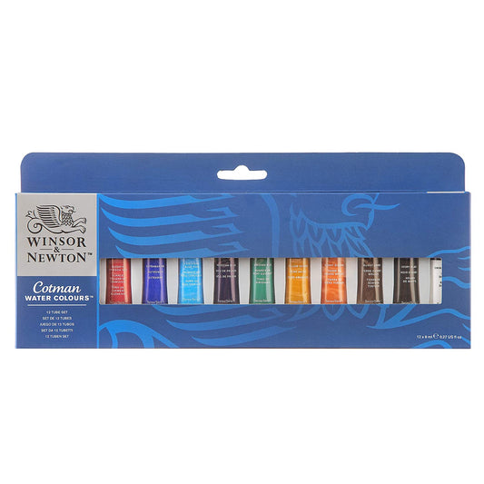 Winsor & Newton 0390636 Cotman Water Col Set 12 Tubes, Multicolor