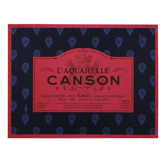 Canson Heritage Watercolour Block - 20 Sheets - 300gsm - 9