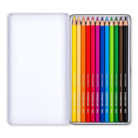 Staedtler Premium Watercolour Pencils 12 Colours in Metal Box Packing