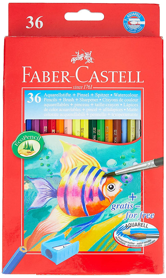 Faber-Castell Design Series Aquarelle Water Color Pencils - 36 Shades