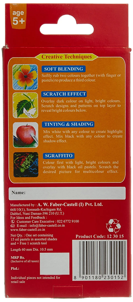 Faber Castell Oil Pastel Set - Pack of 15 (Assorted)