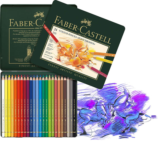 Faber-Castell Polychromos Color Pencil Set - Pack of 24