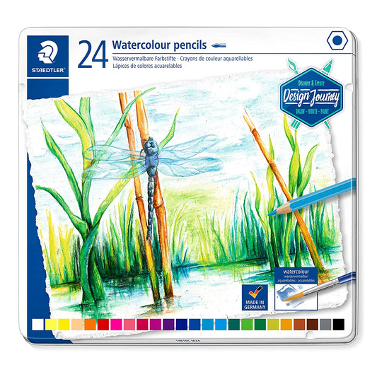 Staedtler Premium Watercolour Pencils 24 Colours in Metal Box Packing