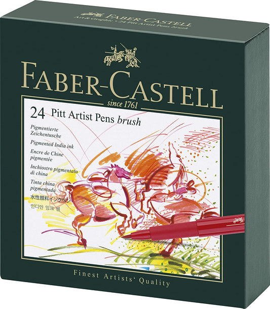 Faber Castell Pitt Artist Color Pen Brush Set - Pack of 24
