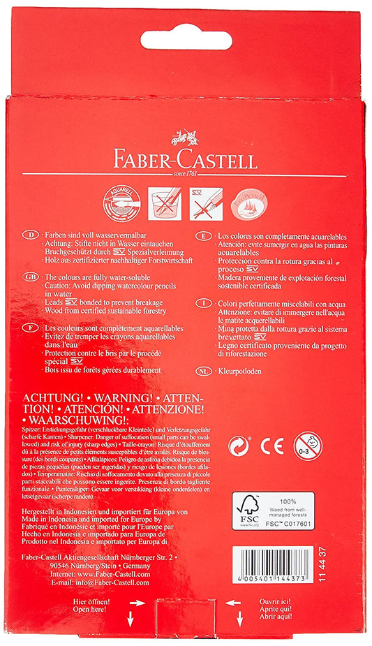 Faber-Castell Design Series Aquarelle Water Color Pencils - 36 Shades