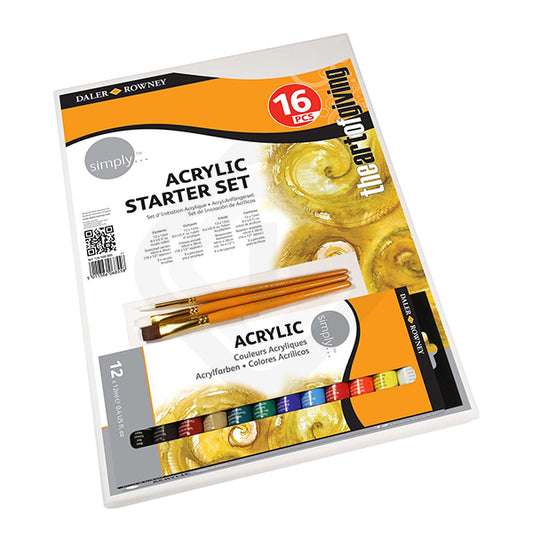 DALER ROWNEY acrylic starter set of 16 pcs.