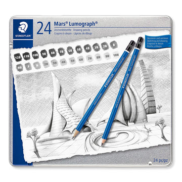 Staedtler Mars Lumograph in 24 Degrees from 10H to 12B Degree Pencil Set (Pack of 24)