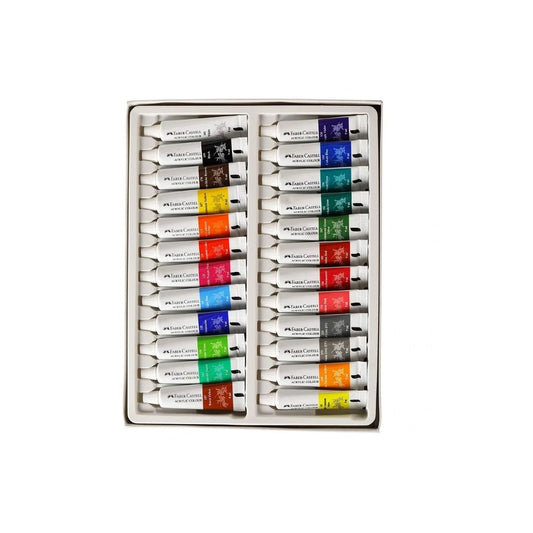 Faber-Castell Acrylic Color Box - 9ml Tubes, 24 Shades