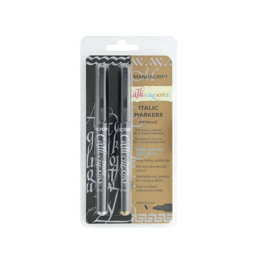 Manuscript Callicreative Metallic Gold & Silver Marker Pens - Medium