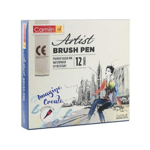 Camlin Artist Brush Pen Set - Pack of 12 (White) - Artoodlesstore