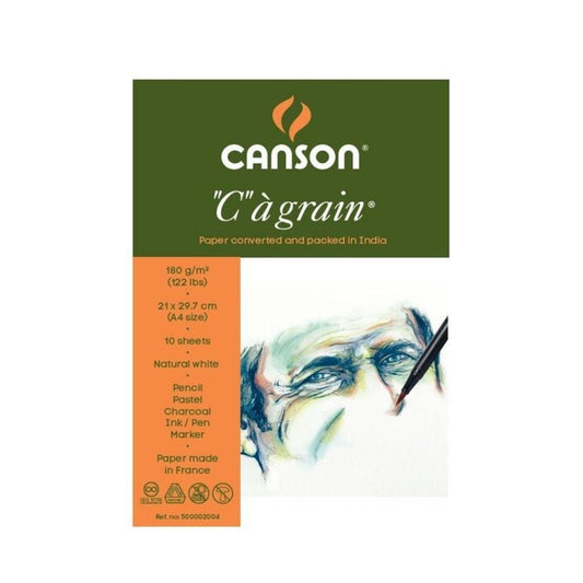 Canson C a' grain 180 GSM A4 Pack of 10 Fine Grain Sheets