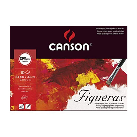 Canson Figueras Oil & Acrylic 290 GSM Paper Pad - 24cm x 33cm (10 sheets)