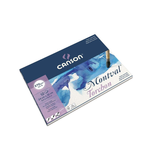 Canson Montval 24x32cm 270 GSM Watercolour Paper (Pad of 12 Sheets)
