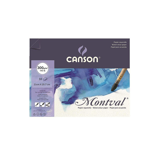 Canson Montval Watercolor Paper 300 GSM 21 cm x 29.7 cm (Size A4) 10 Sheet Packet