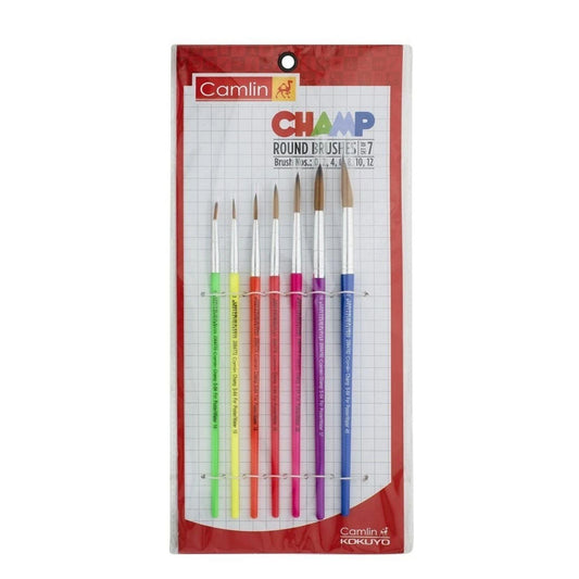 Camlin Champ Round Brush Set - Pack of 7 (Multicolor)
