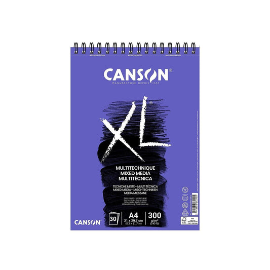 Canson XL Mix Media 300 GSM A4 Album of 30 Medium Grain Sheets