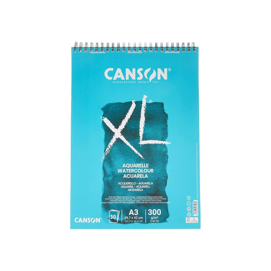 Canson Xl Sketch and Aquarelle Note Block, 300 GSM A3 size 30 Sheets, Spiral-Bound Pad