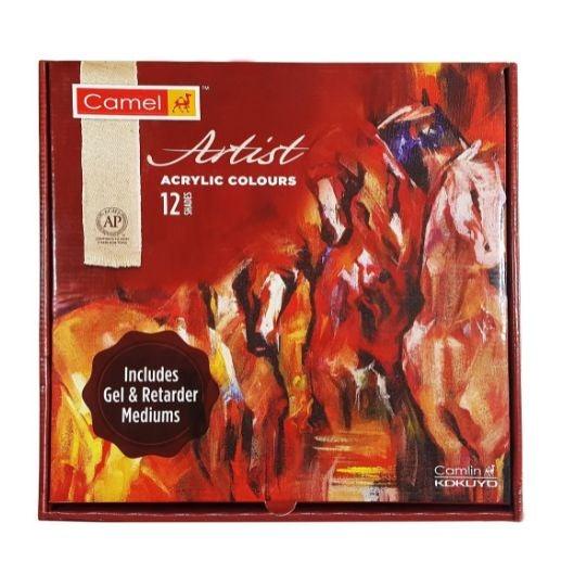 Camlin Kokuyo Artist 40ml Acrylic Color Shade - 12 Shades (Multicolor)