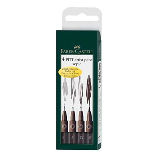 Pitt Artist Faber Castell 4 Pitt Artist Pens Black (Set Of 4) Assorted