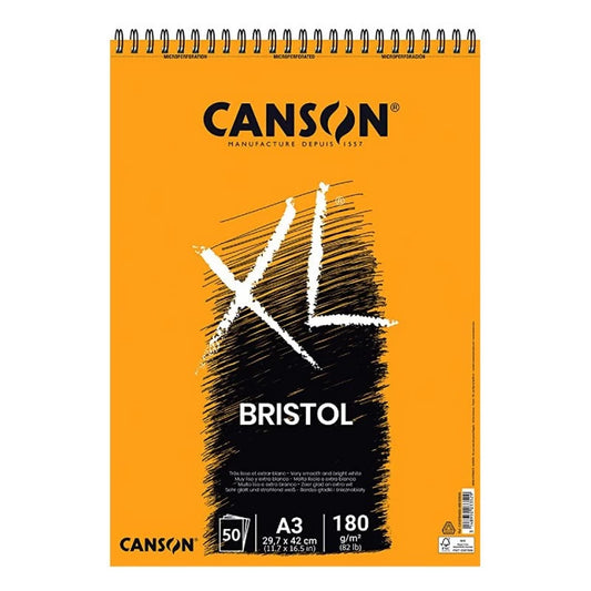 Canson Spiral Album 29.7x42 50H XL Bristol Extra Smooth 180g, White, A3