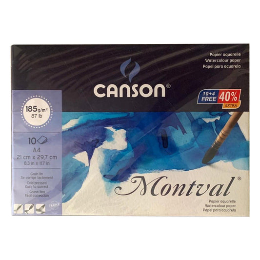 Canson Montval Watercolour 185 GSM Cold Pressed A4 Paper Sheets