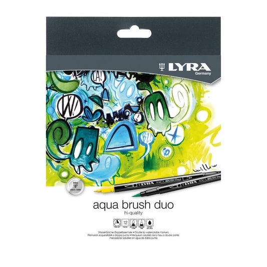 LYRA Aqua Dup Brush Painters, Set of 12 Pens, Assorted Colors (6521120)