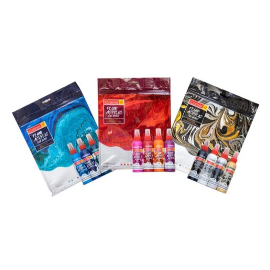 Camel Fluid Acrylic Kit Paint - Sunset, Aqua & Monochrome Series by Miscellanea