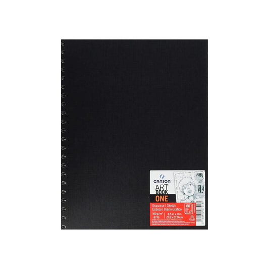 Canson Book Art One Spiral Notebook with Drawing Paper, 8.5cm x 11cm, White (Pack of 80)