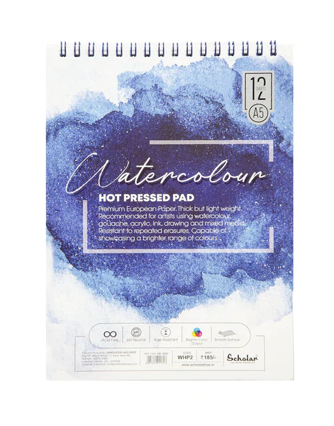 A5 WATERCOLOUR HOT PRESSED PAD - 300 GSM (WHP2)