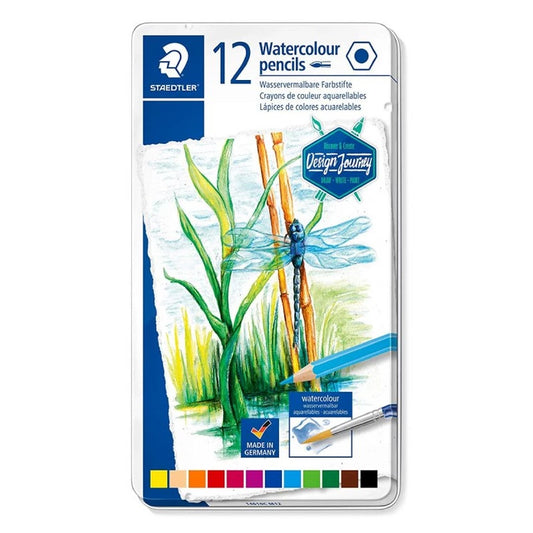 Staedtler Premium Watercolour Pencils 12 Colours in Metal Box Packing