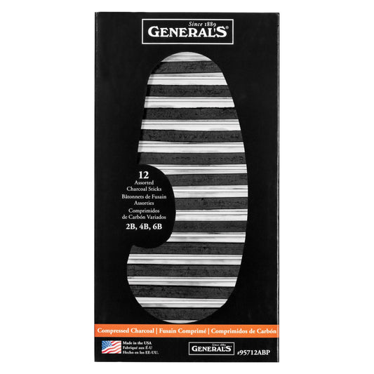 GENERAL’S Compressed Charcoal Sticks Assorted Pack 95712ABP