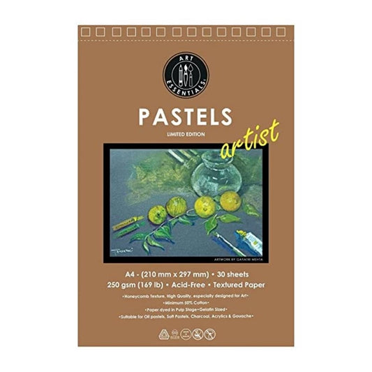 ART ESSENTIALS PASTEL ARTIST A4 DARK GRAY Honeycomb 250 GSM Paper, Album of 20 Sheets