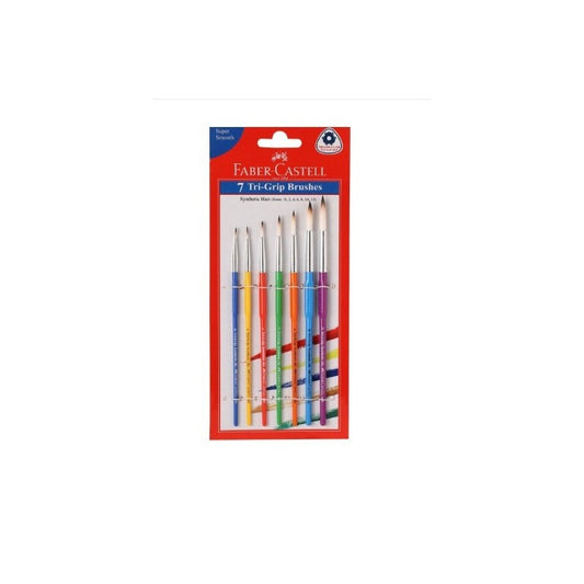 Faber-castell TRI-Grip Brush - Flat, Pack of 7 (Assorted)